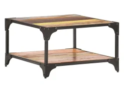 Outlet vidaxl Mesa de centro 60x60x35 cm madeira recuperada maciça Multicor