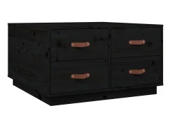 Mesa De Centro* Mesa de centro 80x80x45 cm madeira de pinho maciça PT478254 Preto
