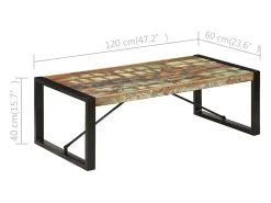 Mesa De Centro*vidaxl Mesa de centro 120x60x40 cm madeira recuperada maciça Multicor