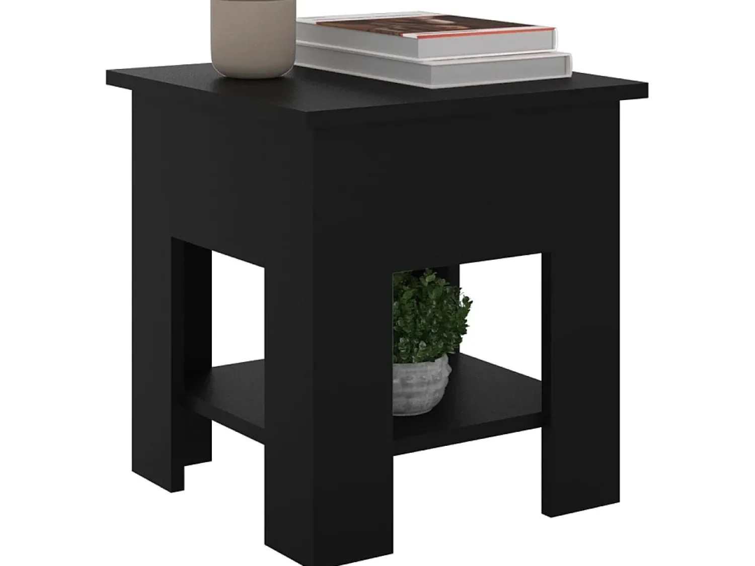Mesa De Apoio* Mesa de centro 40x40x42 cm madeira processada PT653938 Preto