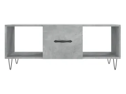 Mesa de centro 102x50x40 cm madeira processada cinza cimento PT410497^ Mesa De Centro