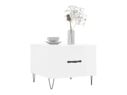 New Mesa de centro 50x50x40 cm madeira processada brilhante PT162174 Branco