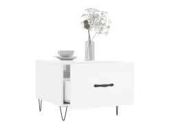 New Mesa de centro 50x50x40 cm madeira processada brilhante PT162174 Branco