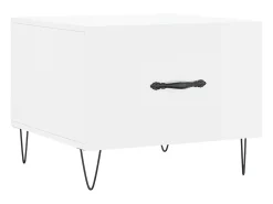 New Mesa de centro 50x50x40 cm madeira processada brilhante PT162174 Branco