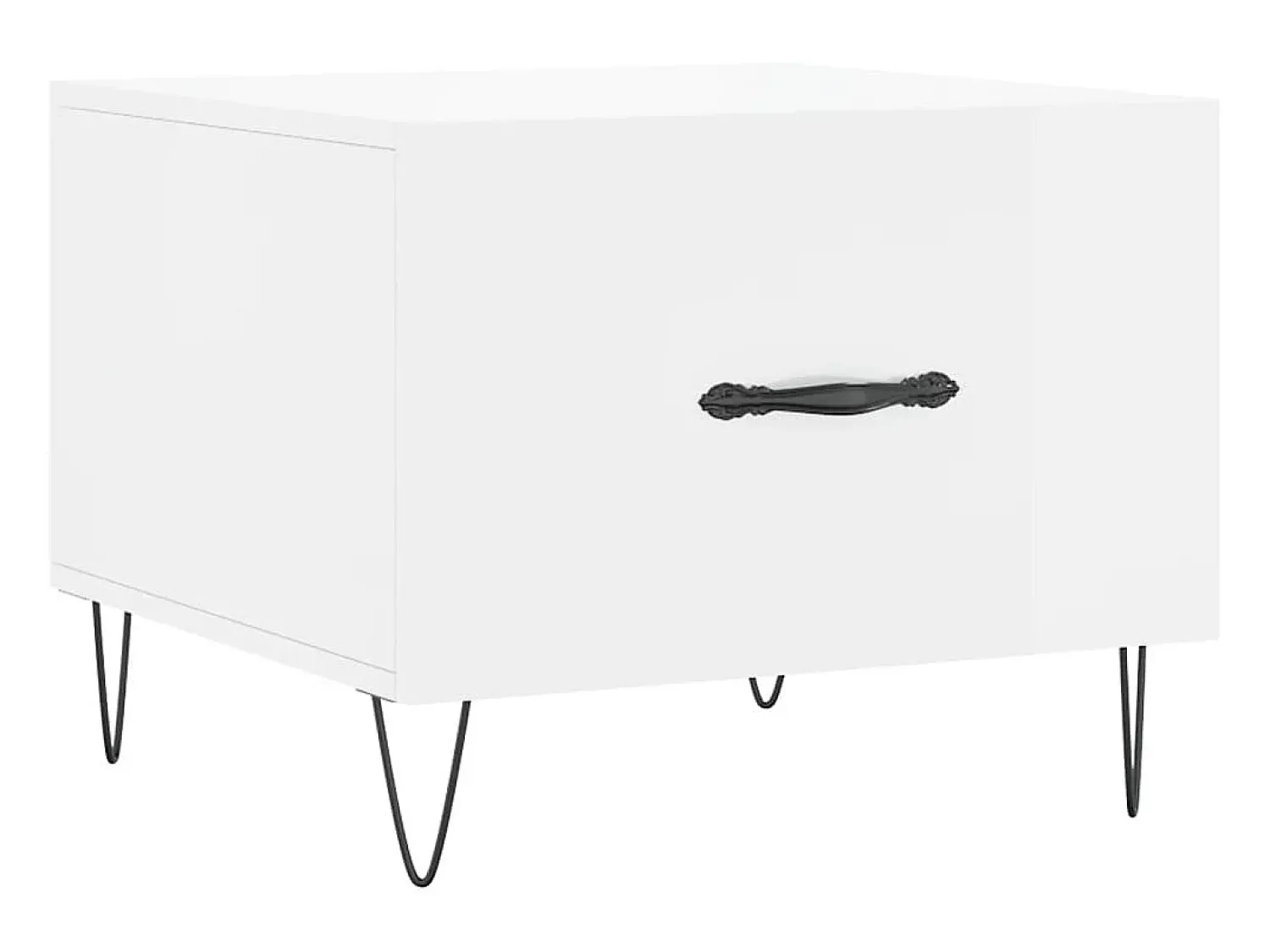 New Mesa de centro 50x50x40 cm madeira processada brilhante PT162174 Branco
