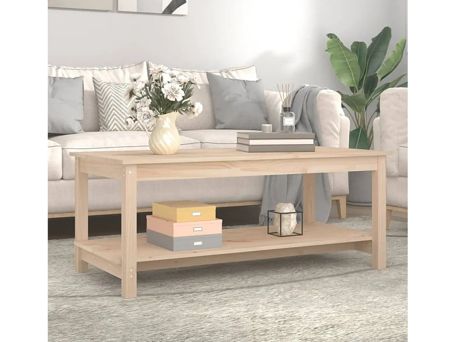 Sale Mesa de centro 110x55x45 cm madeira de pinho maciça PT527760 Castanho