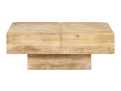 Mesa de centro 80x80x28 cm madeira de mangueira maciça PT170338 Castanho