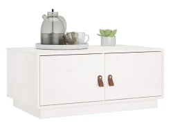 New vidaxl Mesa de centro 80x50x35 cm madeira de pinho maciça Branco