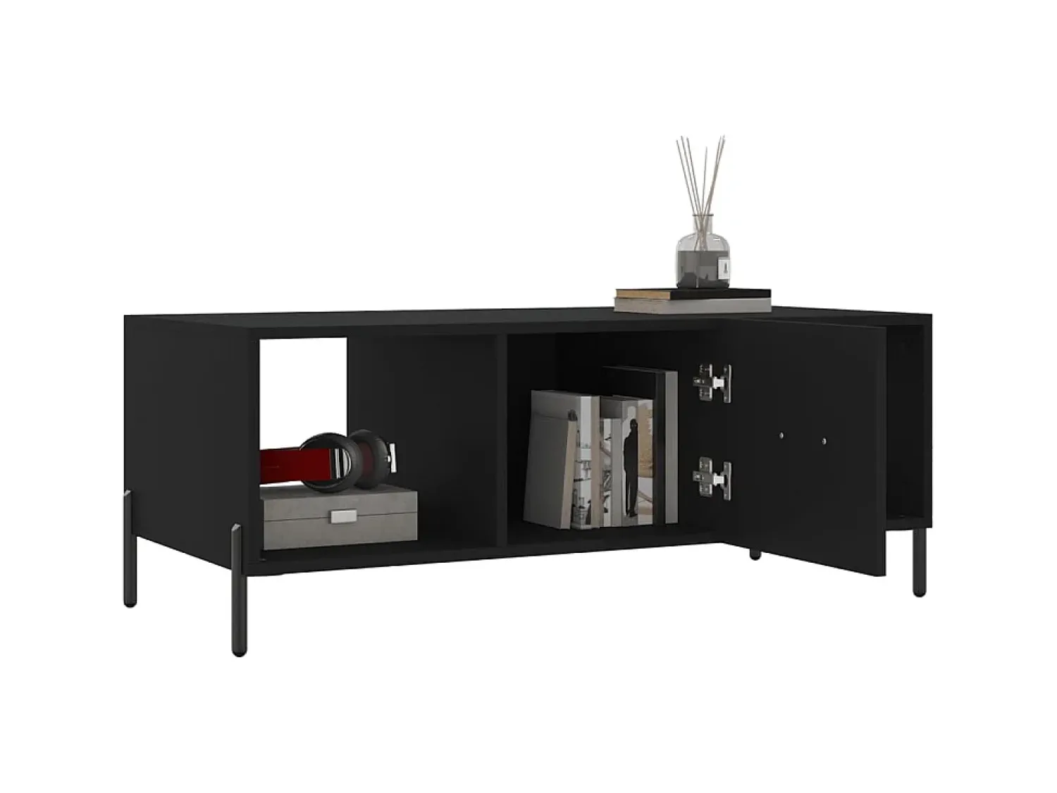 Mesa De Centro* Mesa de centro 102x50x40 cm madeira processada PT450989 Preto