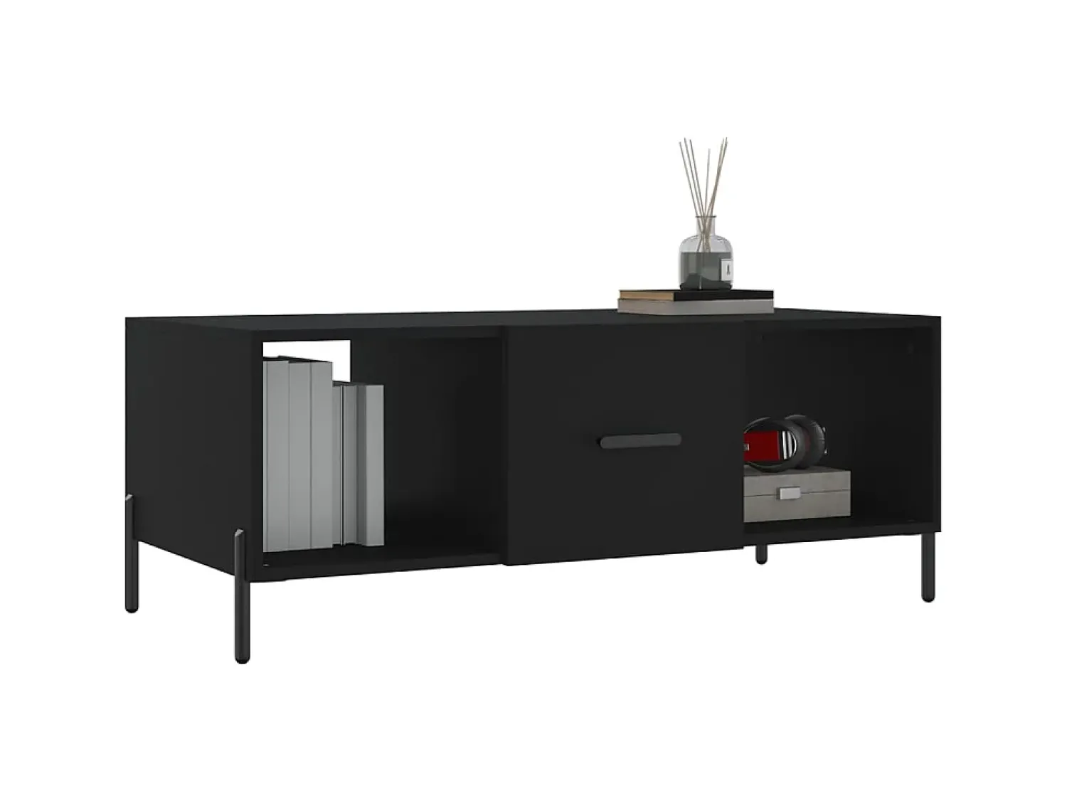 Mesa De Centro* Mesa de centro 102x50x40 cm madeira processada PT450989 Preto