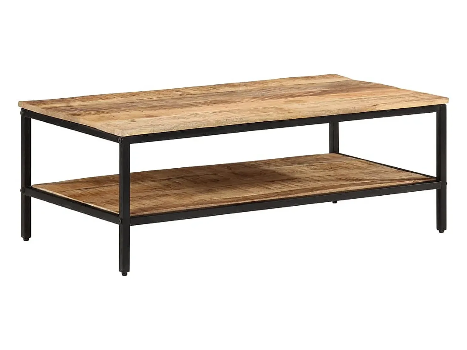 Outlet vidaxl Mesa de centro 100x50x35 cm madeira de mangueira áspera maciça Natural claro