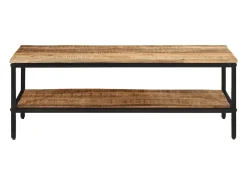 Outlet vidaxl Mesa de centro 100x50x35 cm madeira de mangueira áspera maciça Natural claro