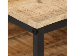 Outlet vidaxl Mesa de centro 100x50x35 cm madeira de mangueira áspera maciça Natural claro