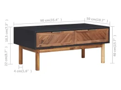 Best vidaxl Mesa de centro 90x50x40 cm madeira de acácia maciça e MDF Natural claro