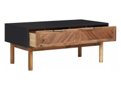Best vidaxl Mesa de centro 90x50x40 cm madeira de acácia maciça e MDF Natural claro