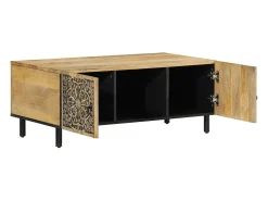 Mesa De Centro*vidaxl Mesa de centro 100x54x40 cm madeira de mangueira maciça Natural claro