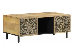 Mesa De Centro*vidaxl Mesa de centro 100x54x40 cm madeira de mangueira maciça Natural claro