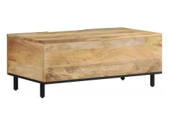 Mesa De Centro*vidaxl Mesa de centro 100x54x40 cm madeira de mangueira maciça Natural claro