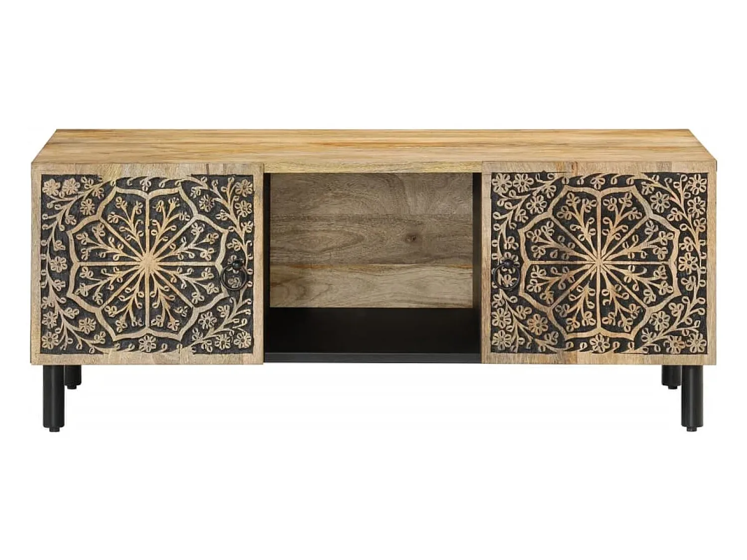 Mesa De Centro*vidaxl Mesa de centro 100x54x40 cm madeira de mangueira maciça Natural claro