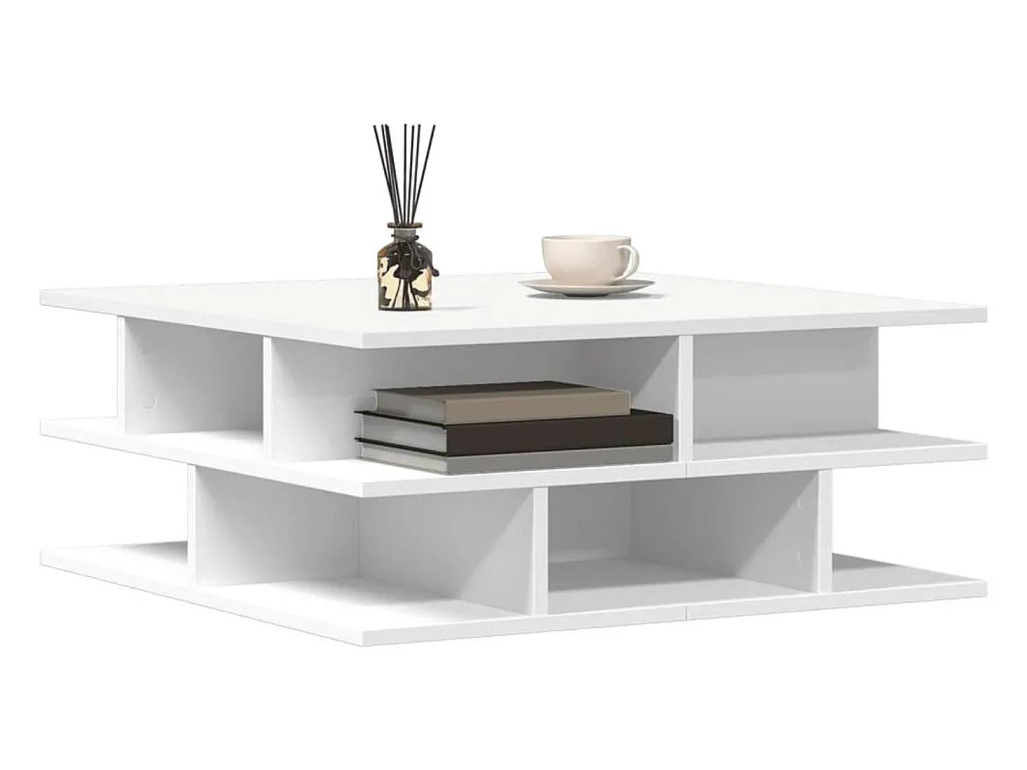 Mesa De Centro| Mesa de centro 70x70x29 cm madeira processada PT530032 Branco