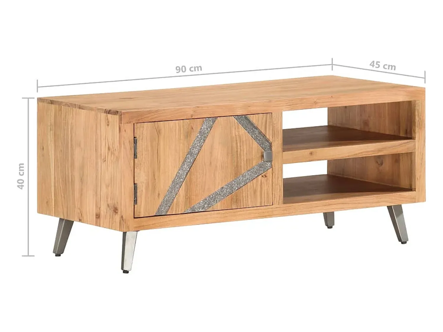 vidaxl Mesa de centro 90x45x40 cm madeira de acácia maciça^ Mesa De Centro
