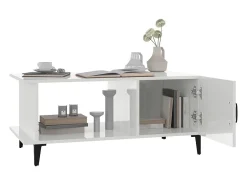 Mesa De Centro*vidaxl Mesa de centro 90x50x40 cm madeira processada brilhante Branco