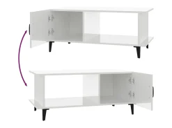 Mesa De Centro*vidaxl Mesa de centro 90x50x40 cm madeira processada brilhante Branco