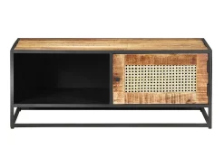 Mesa De Centro| Mesa de centro 90x50x35 cm mangueira áspera e palhinha natural PT501533 Castanho