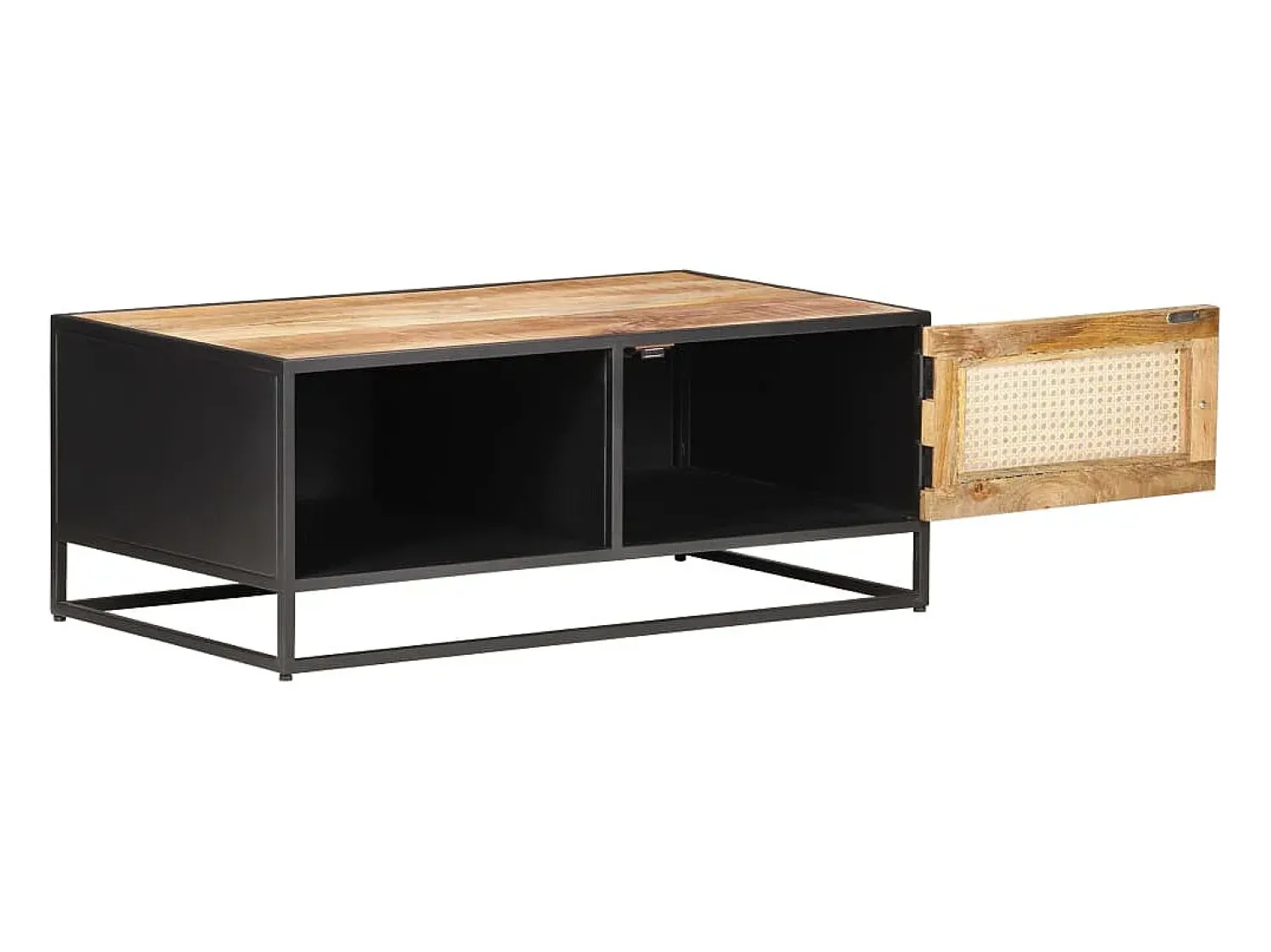 Mesa De Centro| Mesa de centro 90x50x35 cm mangueira áspera e palhinha natural PT501533 Castanho