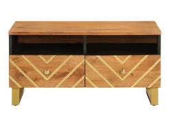 Mesa de centro 80x54x40 cm mangueira maciça e preto PT193811^ Mesa De Centro