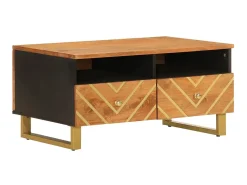 Mesa de centro 80x54x40 cm mangueira maciça e preto PT193811^ Mesa De Centro