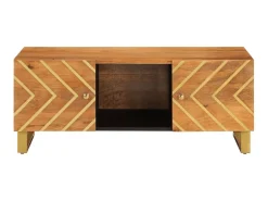 Mesa de centro 100x54x40 cm mangueira maciça e preto PT949746 Castanho