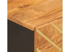 Mesa De Centro|vidaxl Mesa de centro 80x50x40 cm mangueira maciça castanho e preto Natural claro