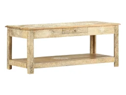 vidaxl Mesa de centro 110x50x45 cm mangueira maciça pintada à mão^ Mesa De Centro