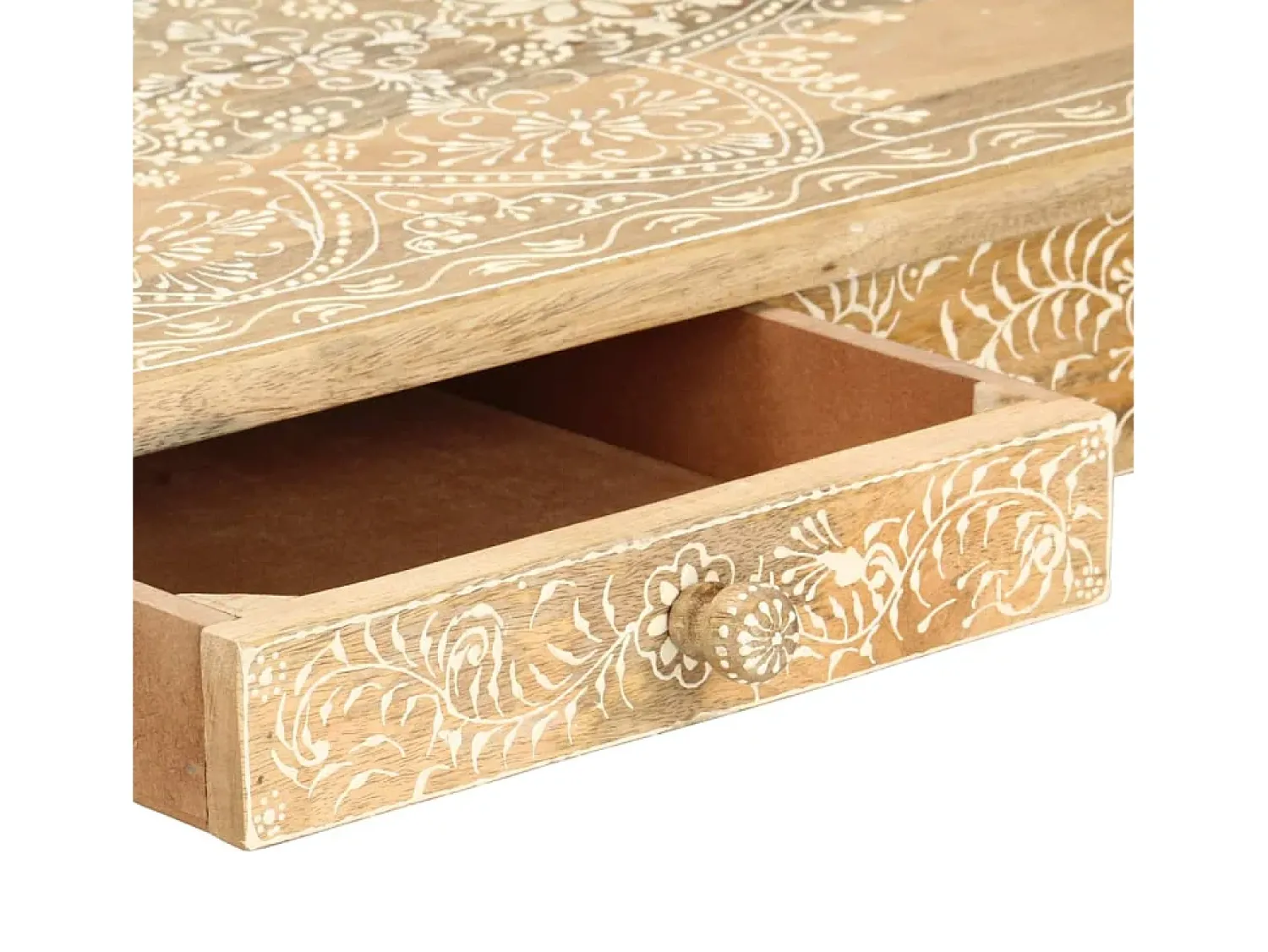 vidaxl Mesa de centro 110x50x45 cm mangueira maciça pintada à mão^ Mesa De Centro