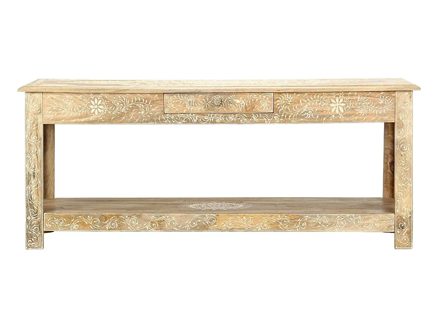vidaxl Mesa de centro 110x50x45 cm mangueira maciça pintada à mão^ Mesa De Centro