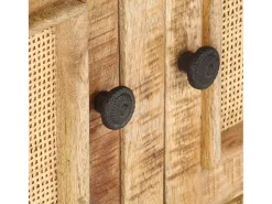 vidaxl Mesa de centro 90x50x35 cm mangueira maciça e palhinha natural^ Mesa De Centro