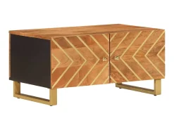 Mesa De Centro| Mesa de centro 80x50x40 cm mangueira maciça e preto PT473496 Castanho