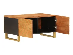 Mesa De Centro| Mesa de centro 80x50x40 cm mangueira maciça e preto PT473496 Castanho