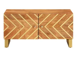 Mesa De Centro| Mesa de centro 80x50x40 cm mangueira maciça e preto PT473496 Castanho