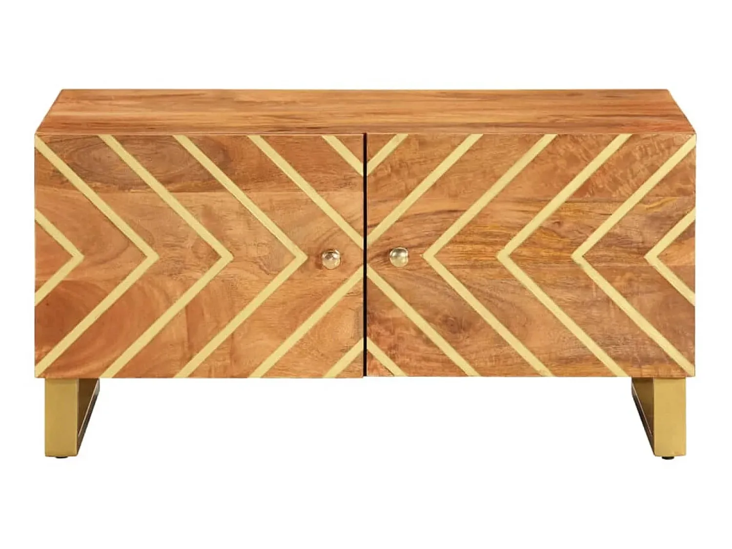 Mesa De Centro| Mesa de centro 80x50x40 cm mangueira maciça e preto PT473496 Castanho