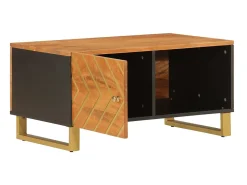 Mesa de centro 80x50x40 cm mangueira maciça e preto PT493851 Castanho