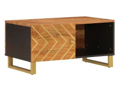 Mesa de centro 80x50x40 cm mangueira maciça e preto PT493851 Castanho