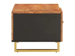 Mesa de centro 80x50x40 cm mangueira maciça e preto PT493851 Castanho
