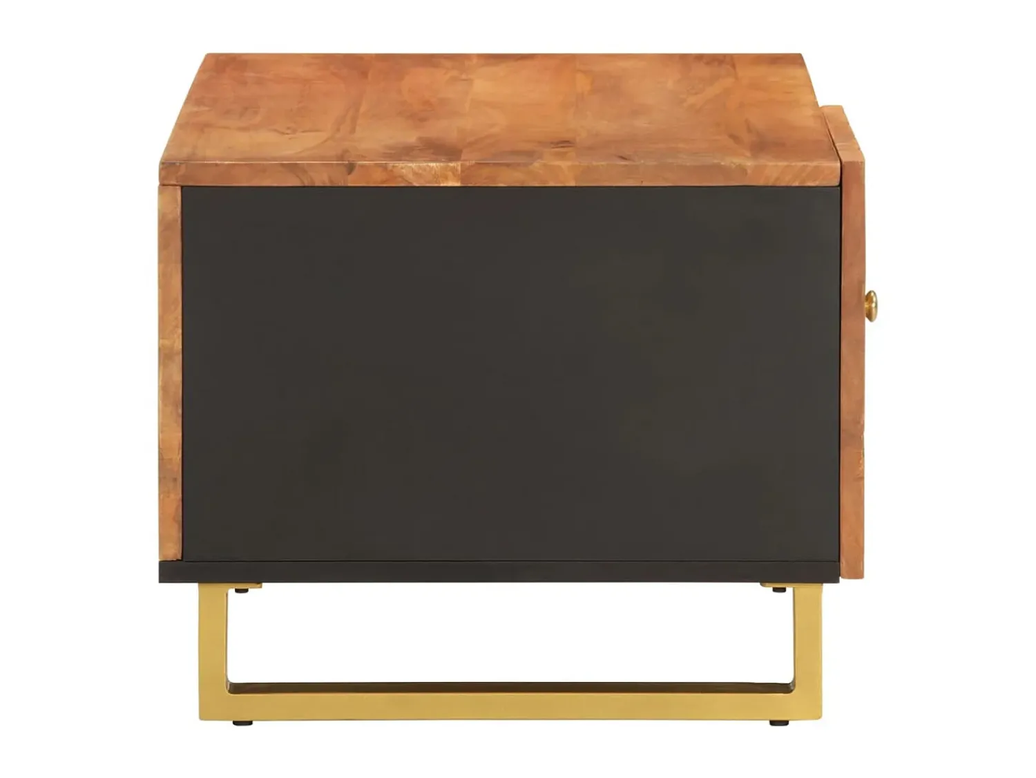Mesa de centro 80x50x40 cm mangueira maciça e preto PT493851 Castanho
