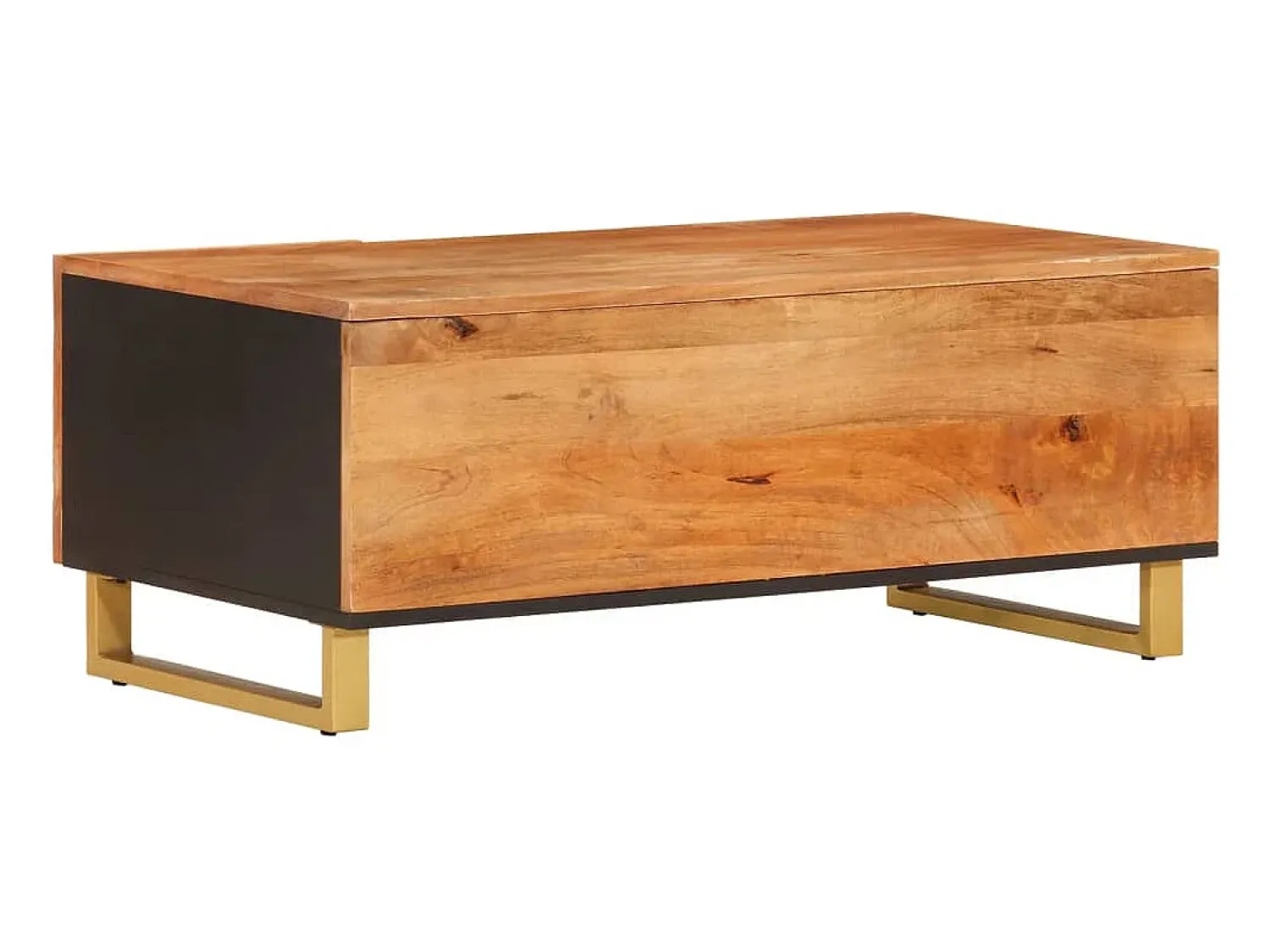 Mesa De Centro|vidaxl Mesa de centro 100x54x40 cm mangueira maciça castanho e preto Natural claro