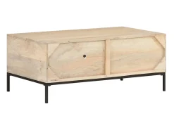 Mesa De Centro| Mesa de centro 90x50x37 cm mangueira maciça e palhinha natural PT801477 Castanho