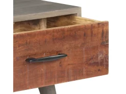 Outlet Mesa de centro 100x60x40 cm mangueira maciça áspera PT223652 Cinzento