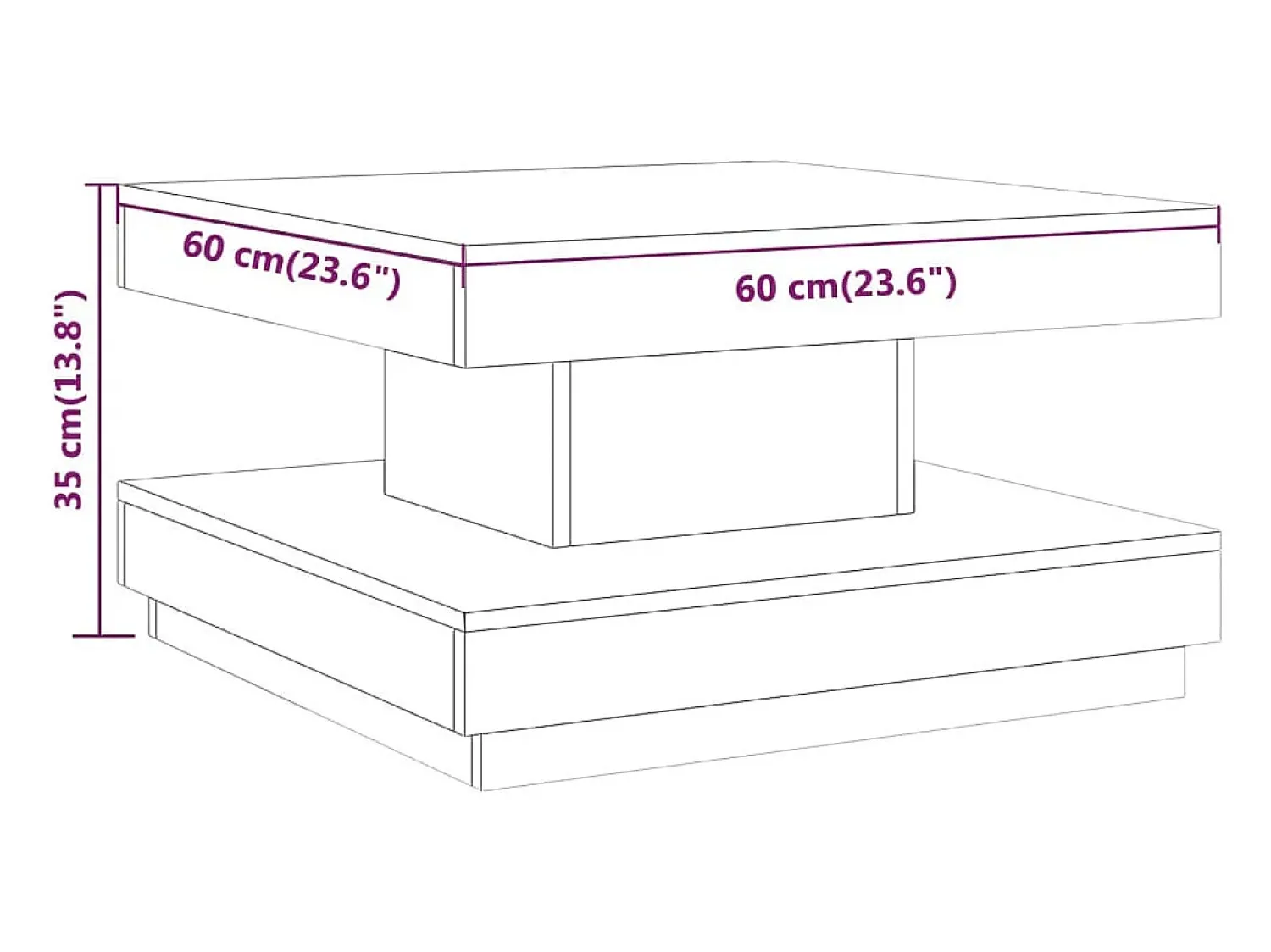 vidaxl Mesa de centro 60x60x35 cm MDF castanho-escuro^ Mesa De Centro