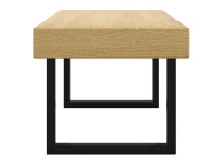Mesa De Centro* Mesa de centro 90x45x40 cm MDF e ferro -claro e preto PT960972 Castanho